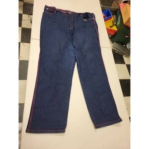 WATCH L.A. Jeans Womens Size 25 26 Denim Blue Red Stitch Detail Vintage Style